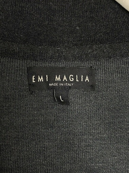 Heather Gray Wool Blend Grandma Collar Button Cardigan Sweater EMI Maglia Sz L - Picture 3 of 6